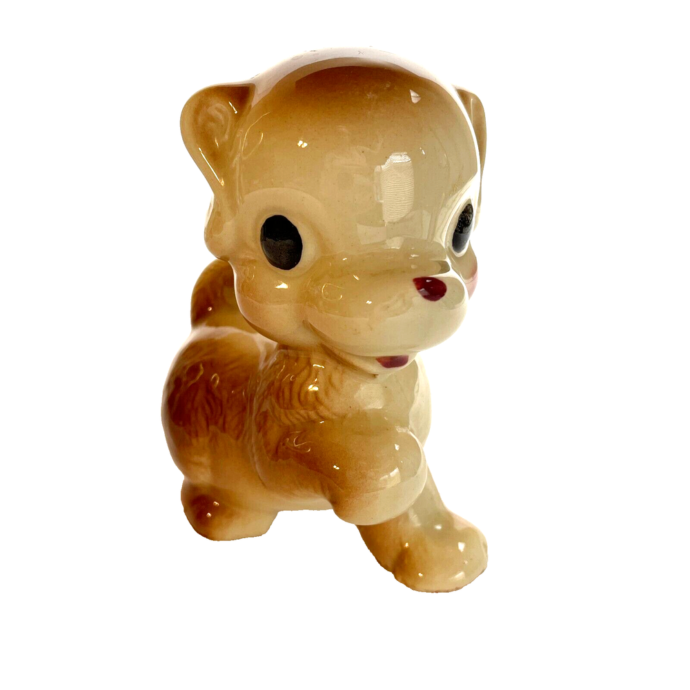 Puppy Dog Figurine Ceramic Collectible Sculpture
