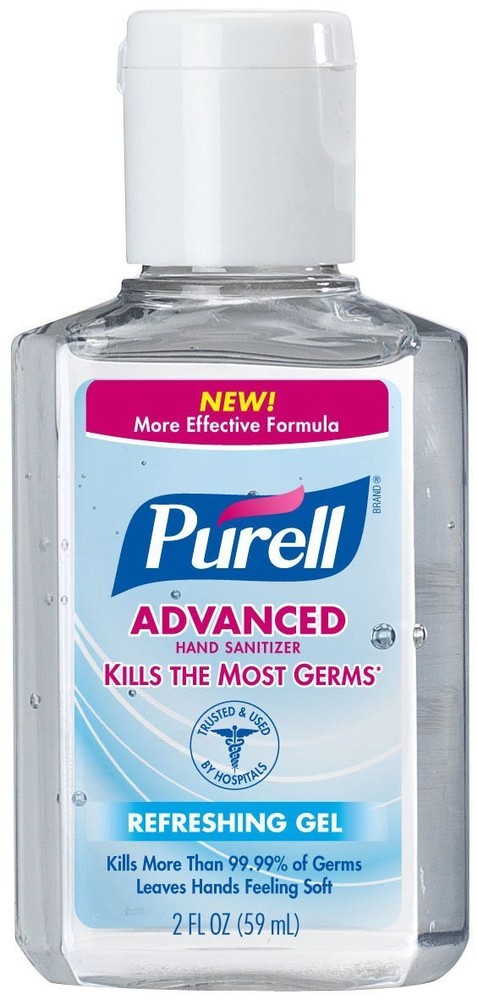 Purell Advanced Instant Hand Sanitizer, Refreshing Gel, Flip Cap 2oz (2 Pack)