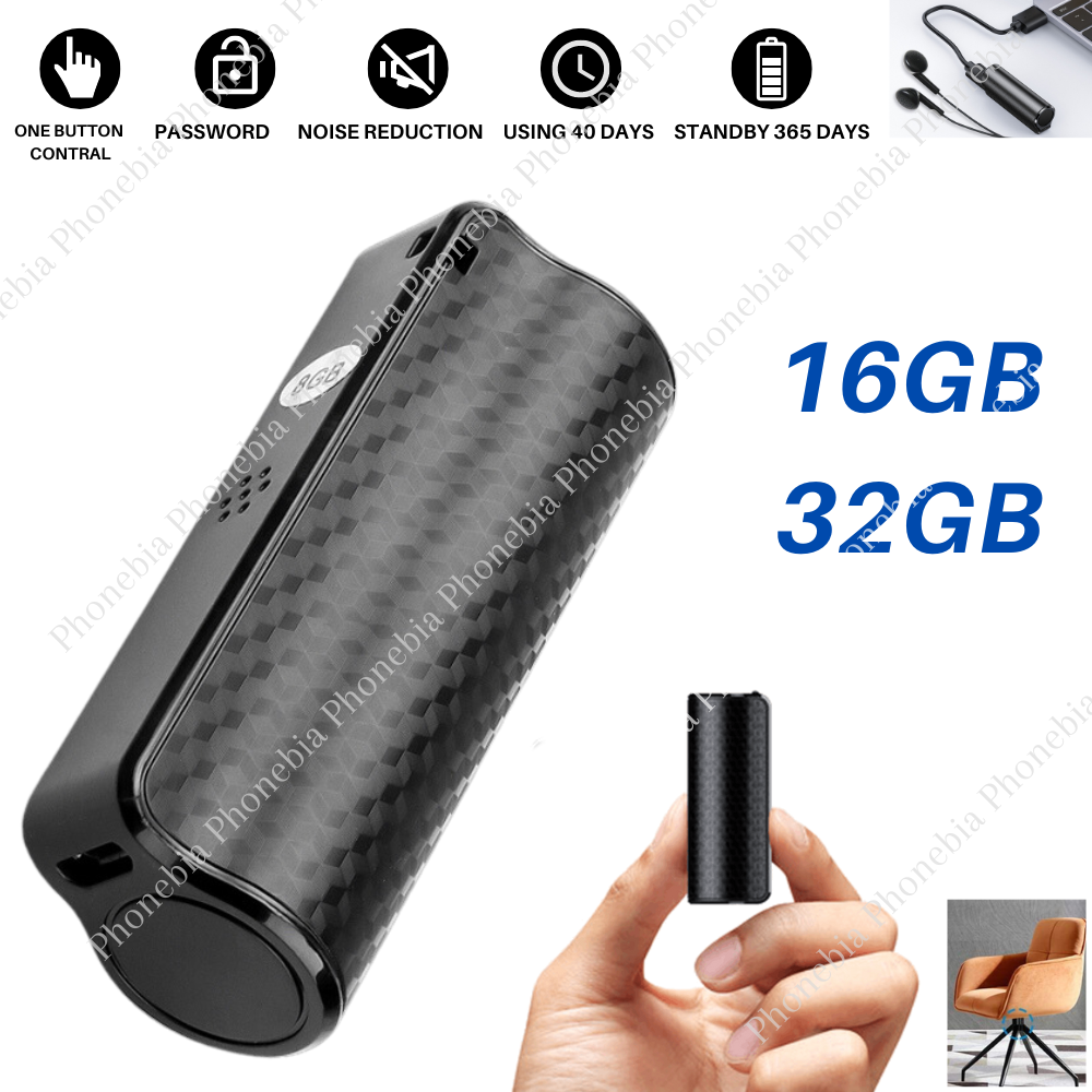 32GB Mini Voice Activated Recorder Hidden Magnetic Spy Device-image