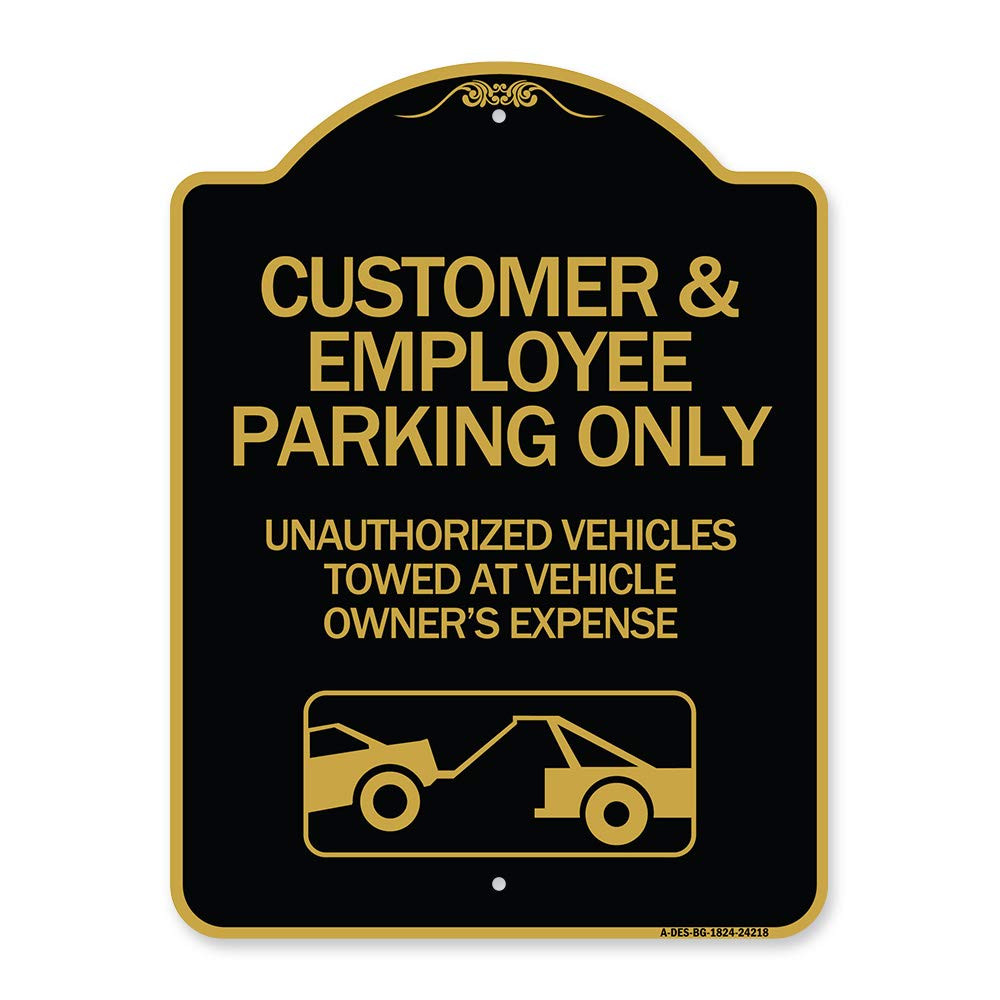 Designer Series Sign - Customer and Employee Parking Only, Unauthorized Vehic...-image