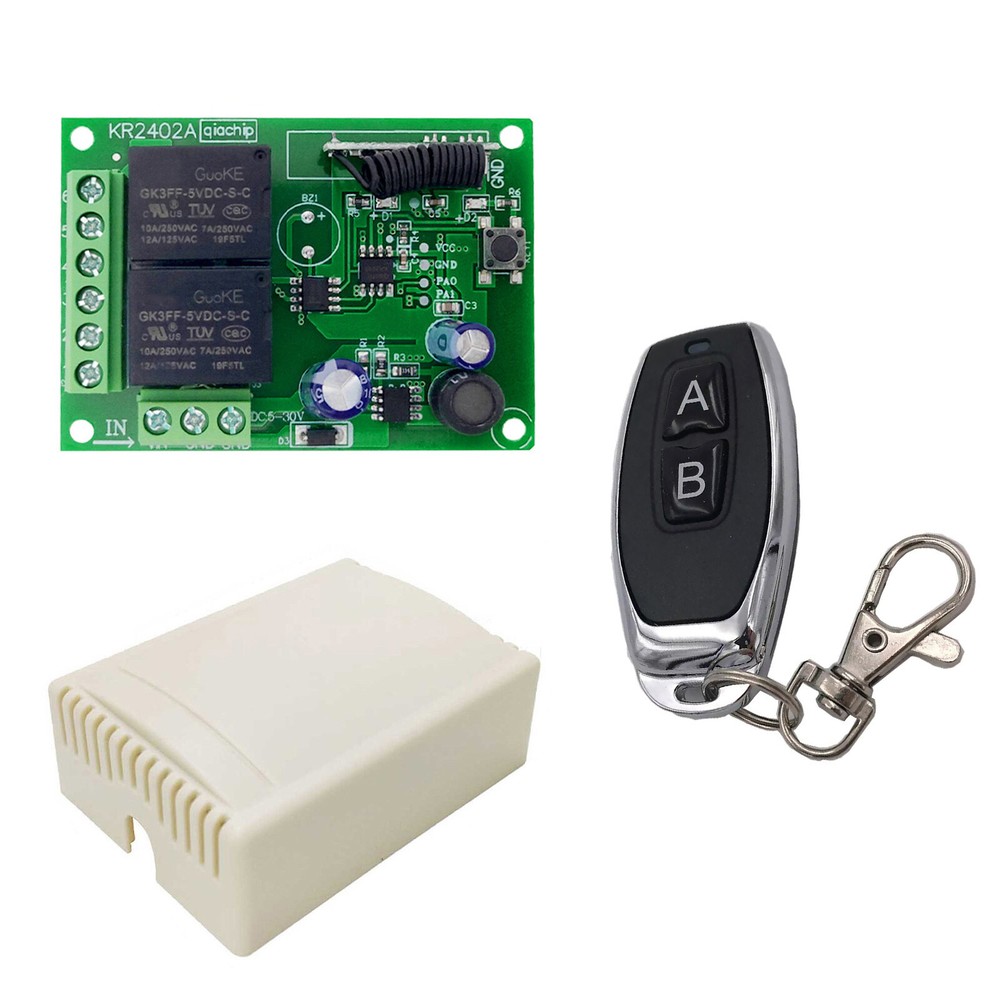433MHz Universal Wireless Remote Control DC 6V 12V 24V 2CH RF Relay Transmitter