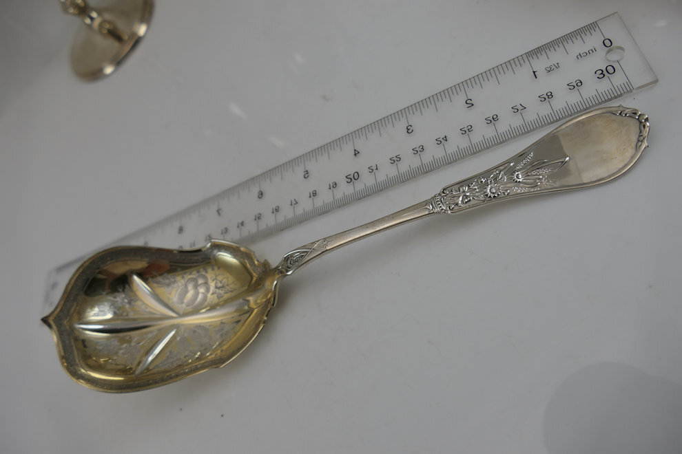 Fine Coin Silver Aesthetic Large Berry Scoop  Palmer Bachelders  ca-1860 RARE