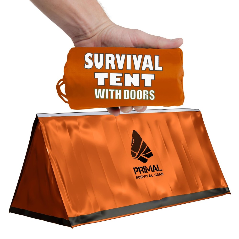 Storm Shelter Survival Tent with Door for Emergency Bug Out Bag Gear  