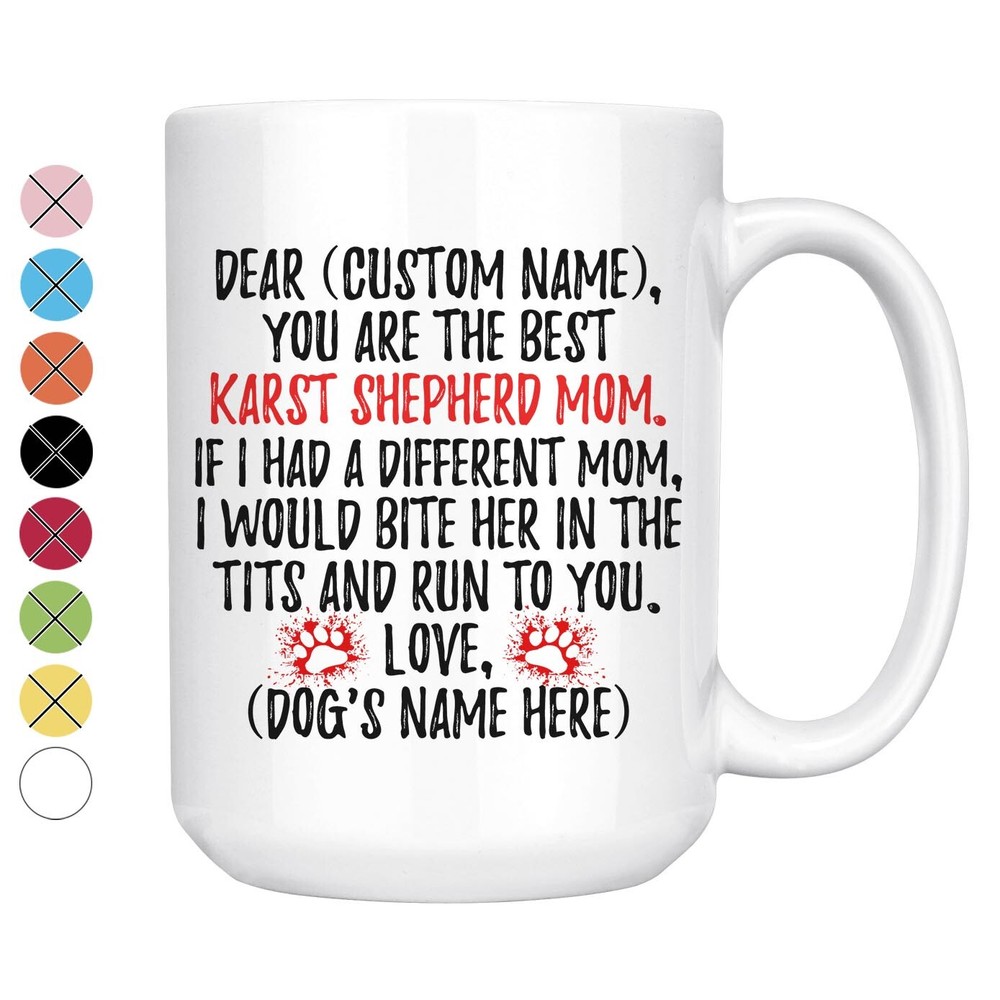 Karst Shepherd Dog Mom Coffee Mug Custom Gift for Women Owners  