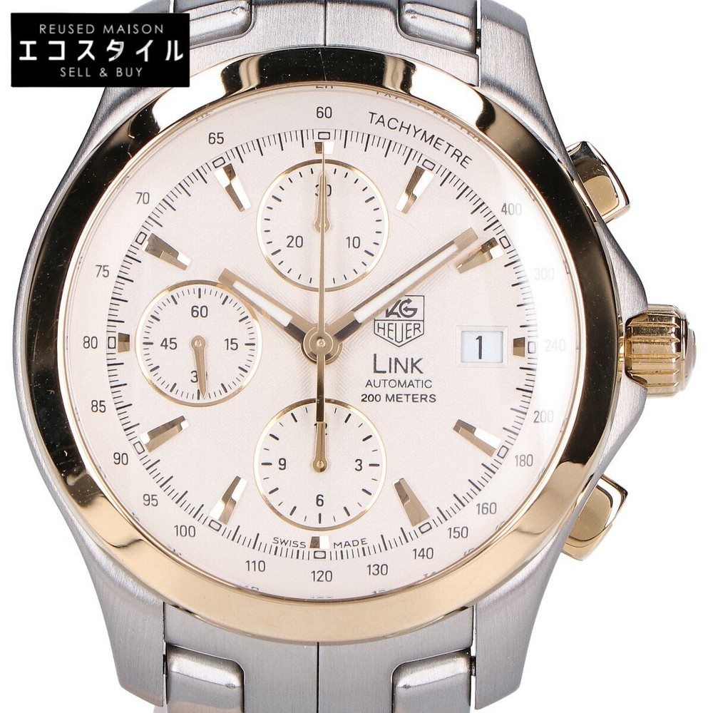 TAG Heuer CJF2150 BB0595 Link Chronograph Automatic Men's Watch Steel Yellow Gold
