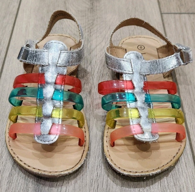 Koala Kids Girls Rainbow Sandals Size 8 Colorful Comfortable Footwear