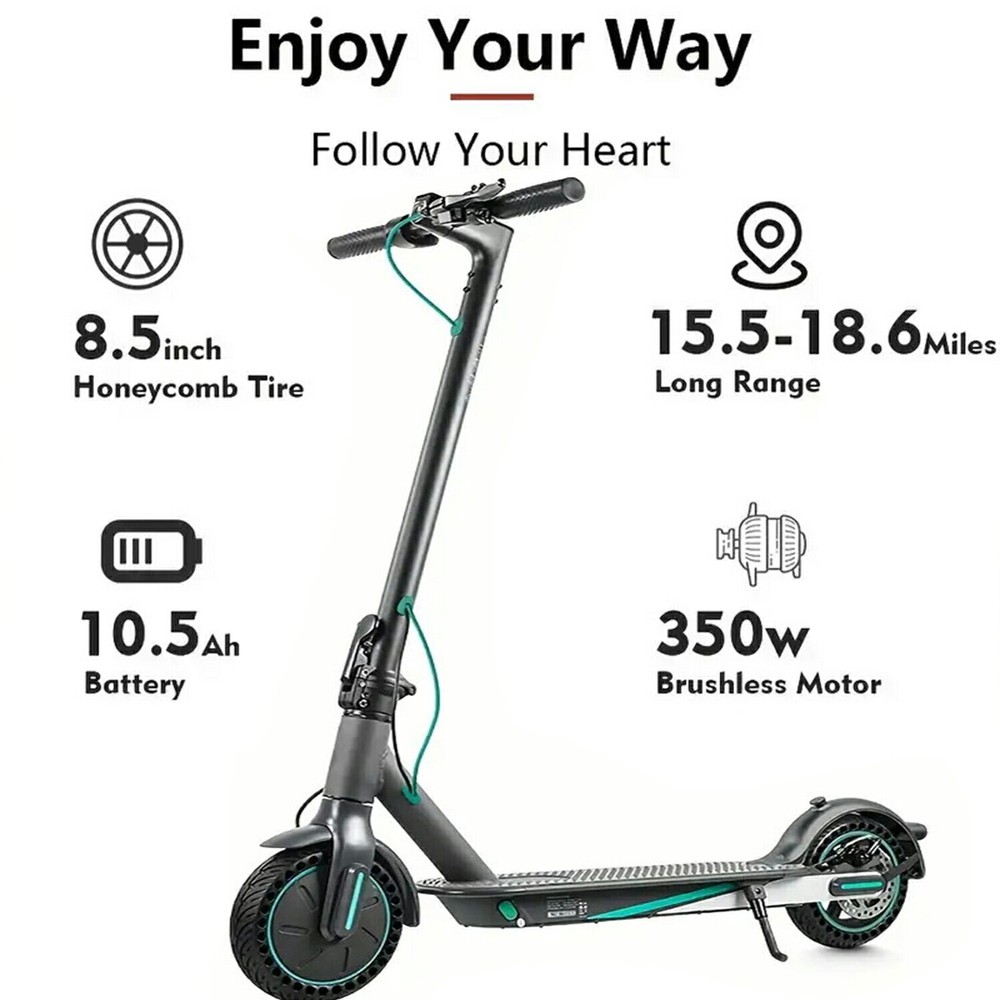 350W Folding Electric Scooter 10.5Ah 30KM Range Urban Commuter with APP