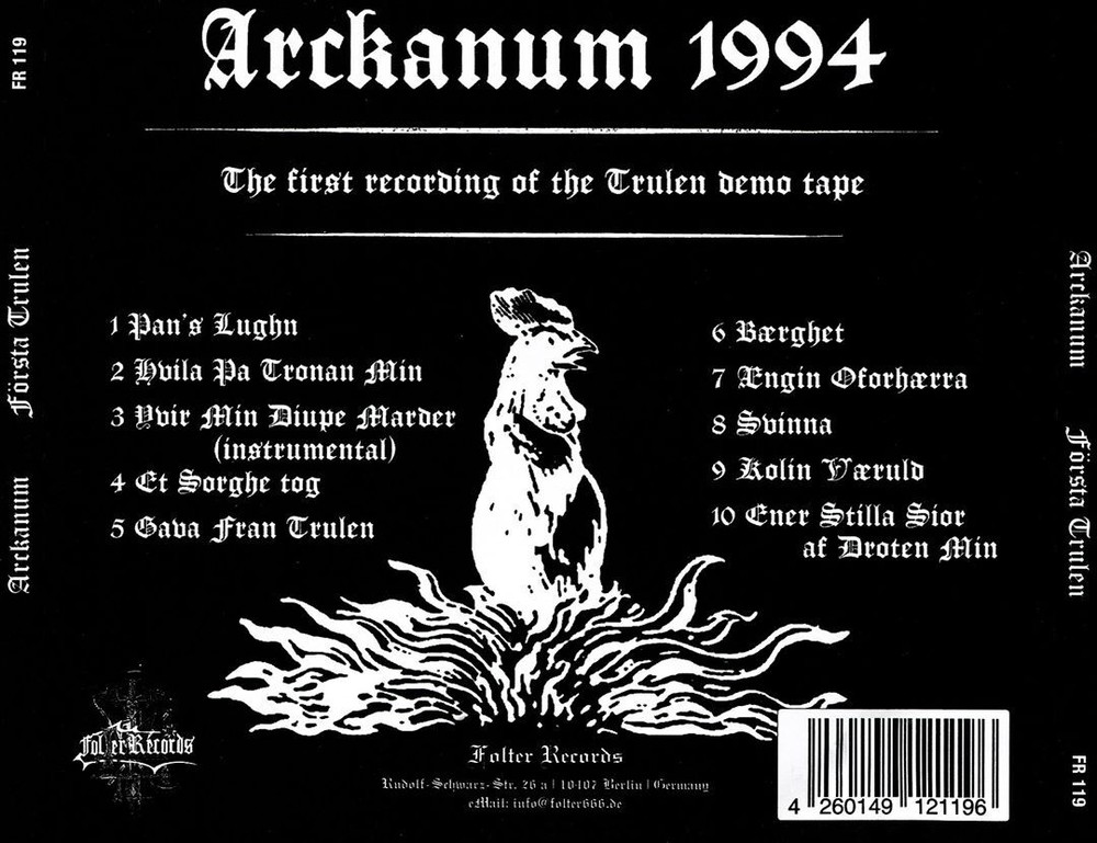 Arckanum Forsta Trulen Brand New CD Black Metal 2024 Release