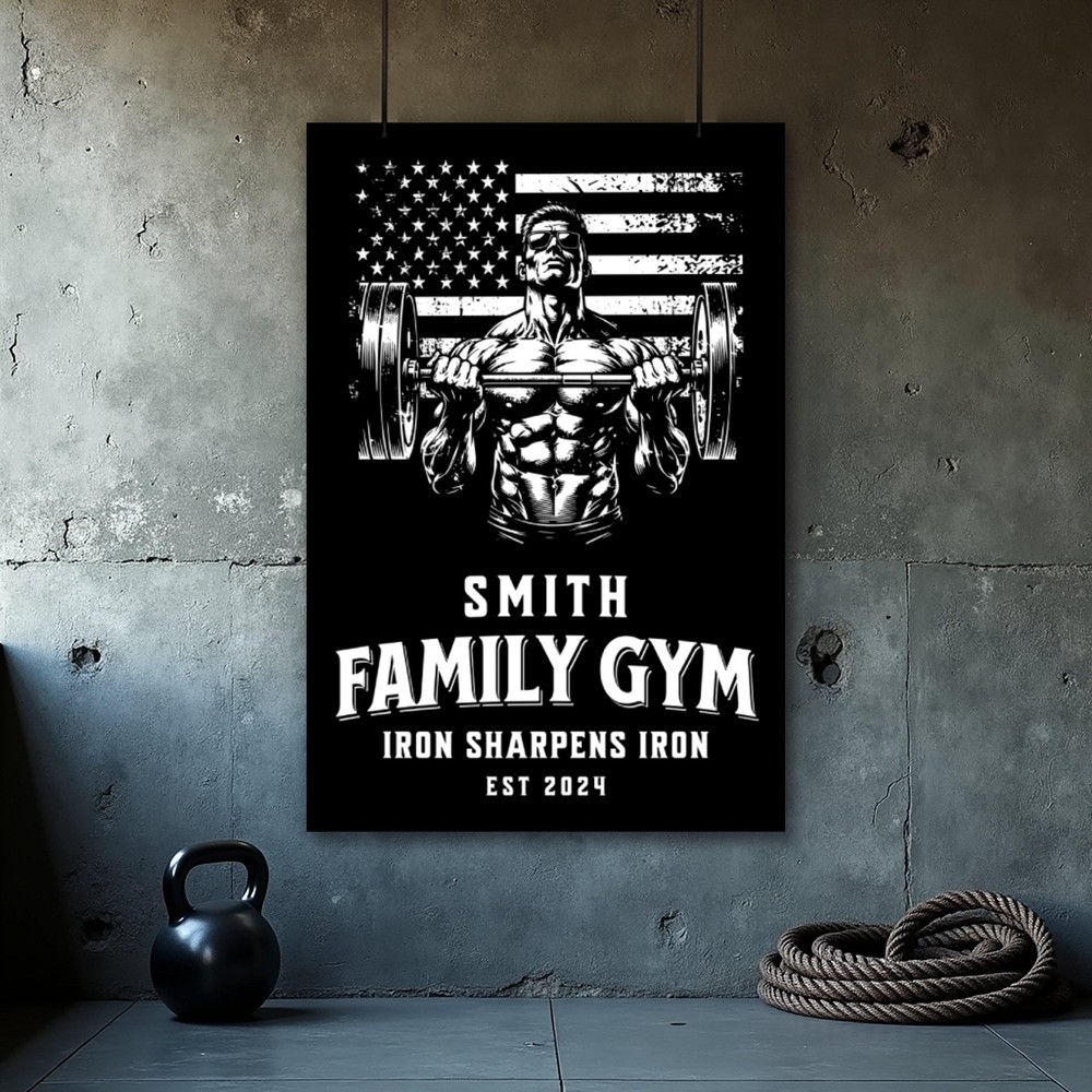 Personalized Fitness Poster - Motivational Wall Art for Home Gym  Office