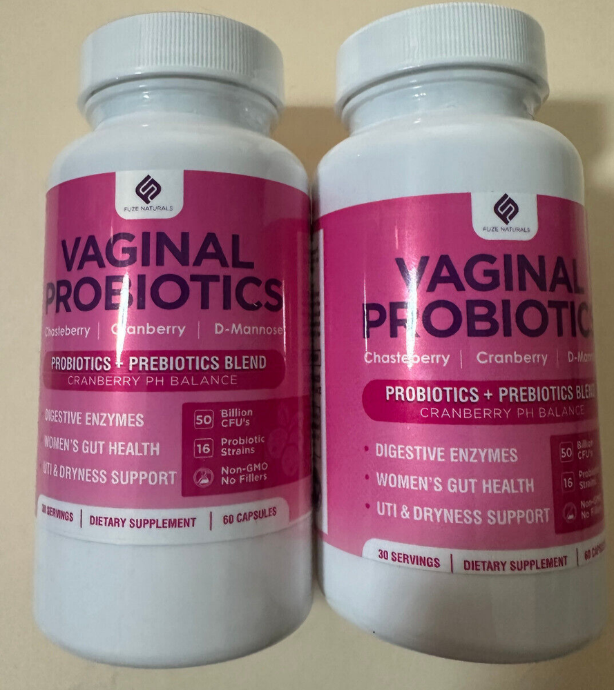 Lot of 2 Fuze Vaginal Probiotics - 60 ct ea - 07/2025