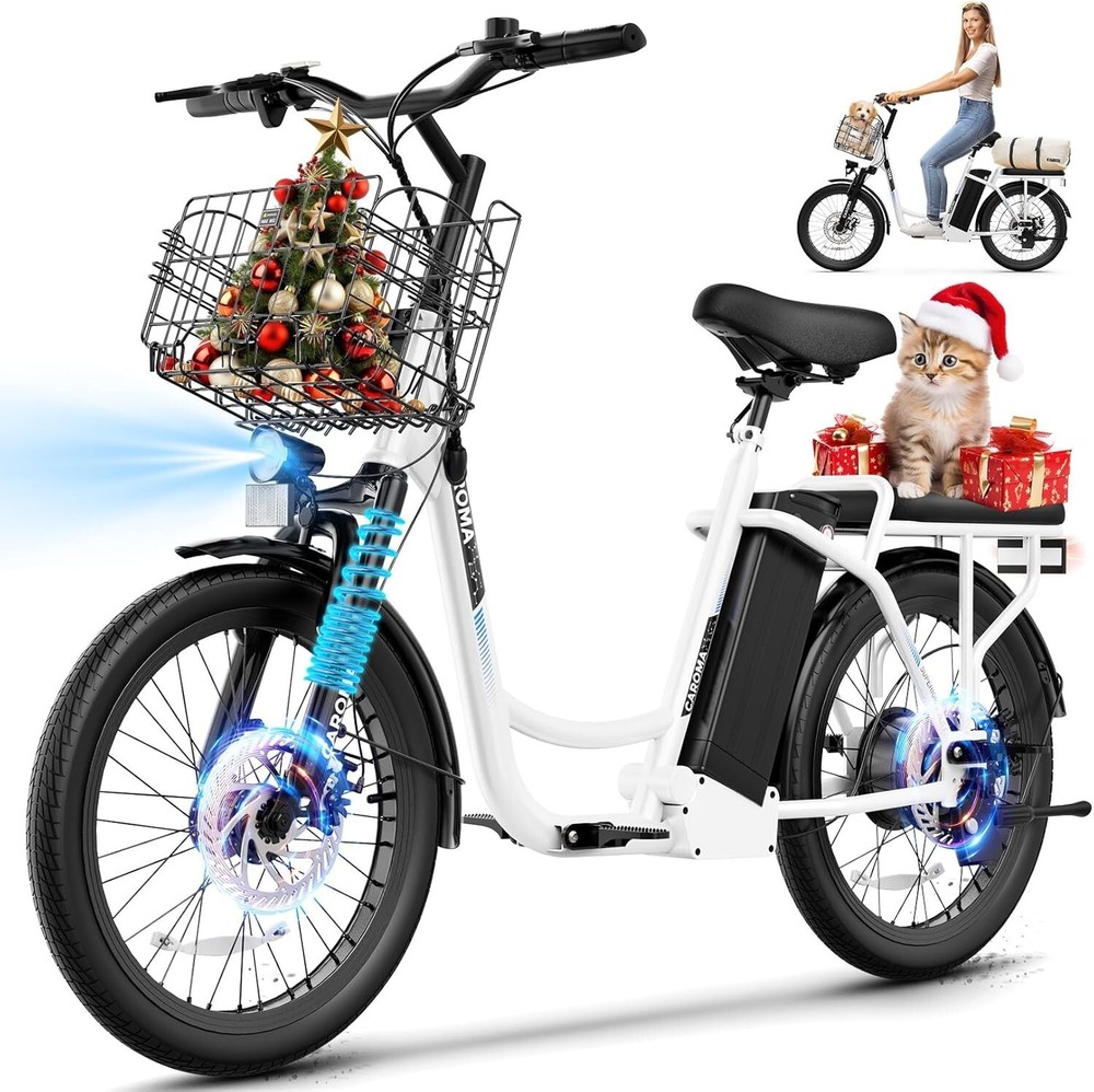 Caroma Peak 819W Electric Scooters with Seat, Electric Bike 48V Lithium-Battery~