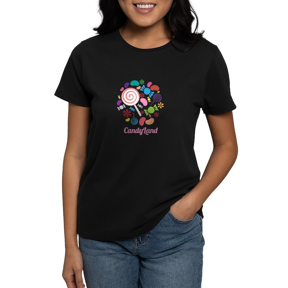 CafePress Candy Land T Shirt Women's Cotton T-Shirt (1421505179)