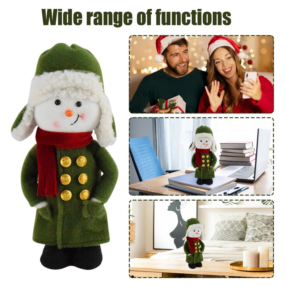Snowman Table Decor 31cm Army Coat Snowman Figurine Table Sign