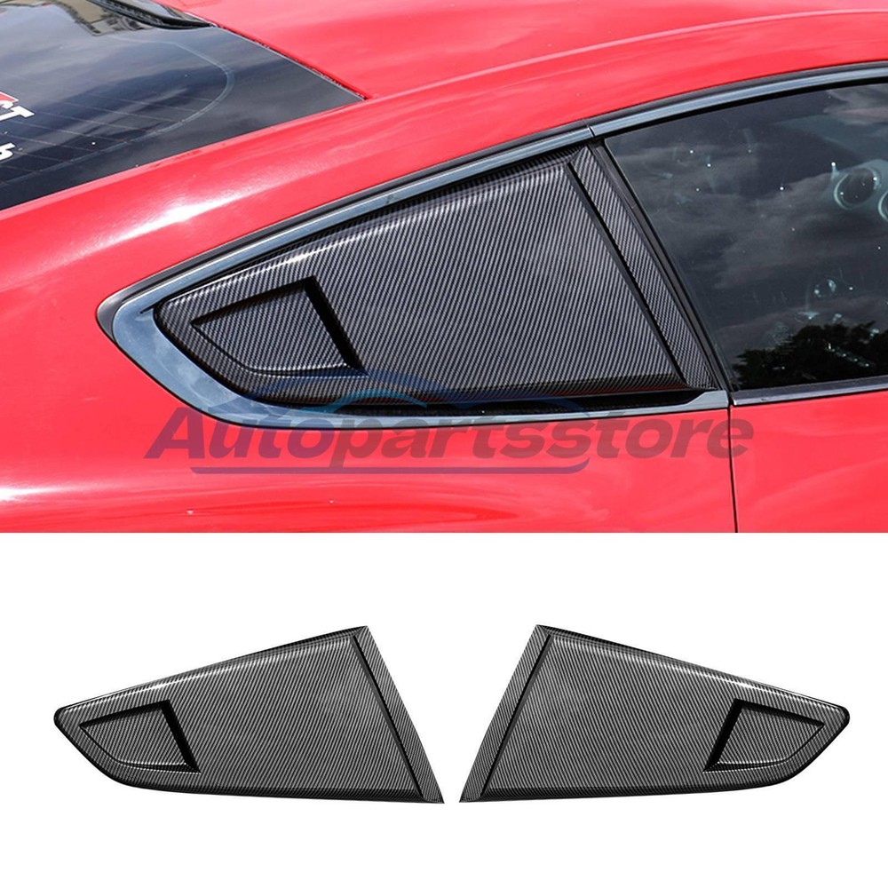2PCS For Ford Mustang 2015-2021 Rear Quarter Side Window Louver Scoop Cover Vent