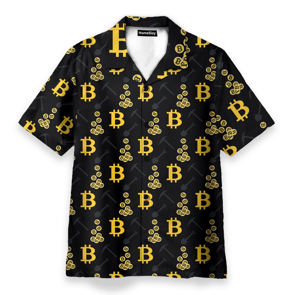 Cryptocurrency Bitcoin Miner Mens Buttons Up Shirts   Hawaiian Shirt Beach Short-image