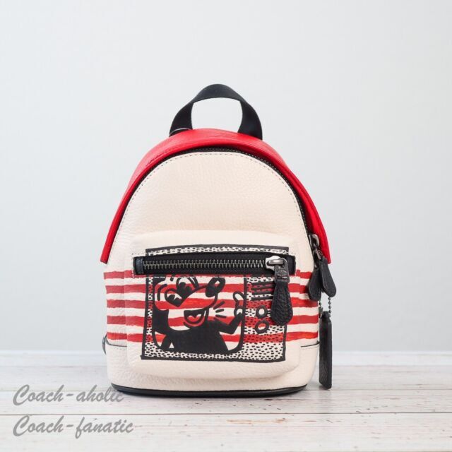 Coach x Disney Mickey Mouse x Keith Haring Women's Chalk/Red Multi Backpack Crossbody Bag - C6910
