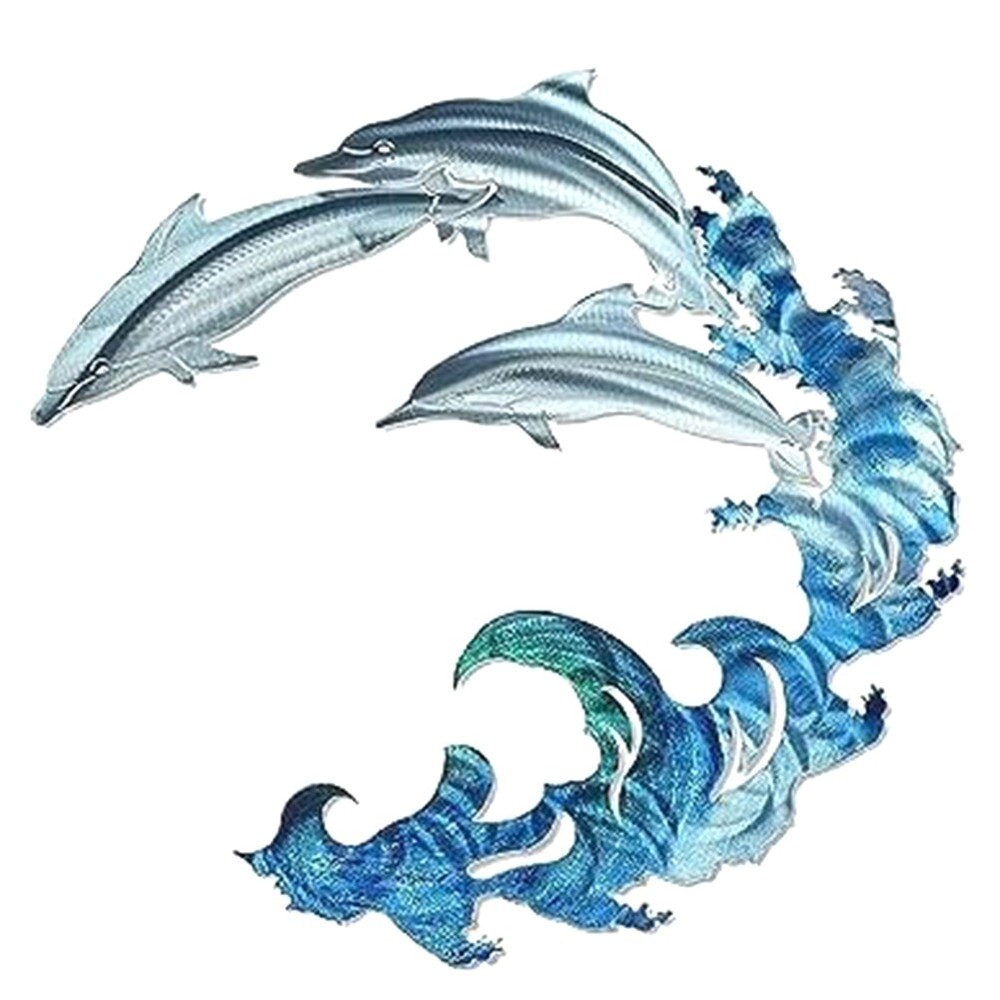 Metal Dolphin  Wall Decor, Dolphin Wall Art Decoration, Metal Spray1717