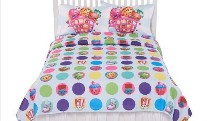 SHOPKINS Twin Sheet Set NeW Microfiber Flat Sheet Fitted Sheet and 1 Pillowcase