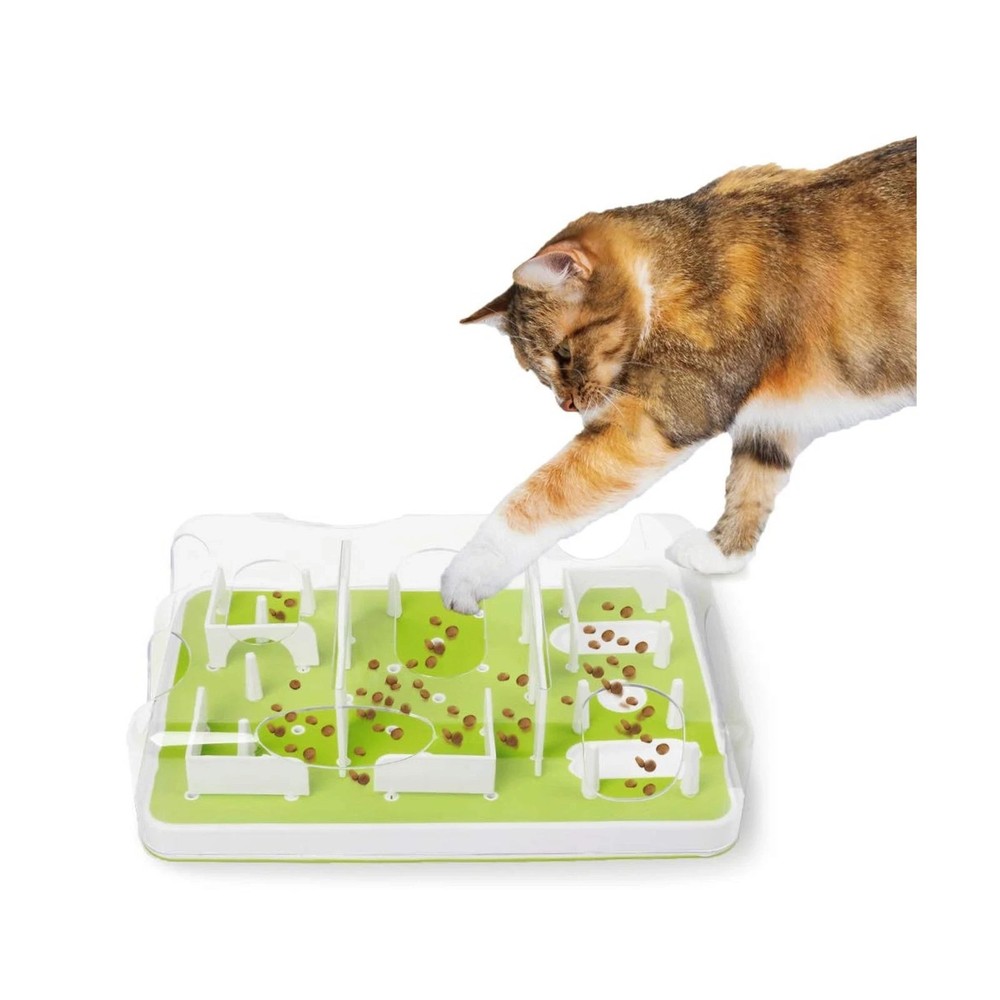 All for Paws Interactive Puzzle Cat Feeder, Treat Game Maze Toy Cat Brain Sti...