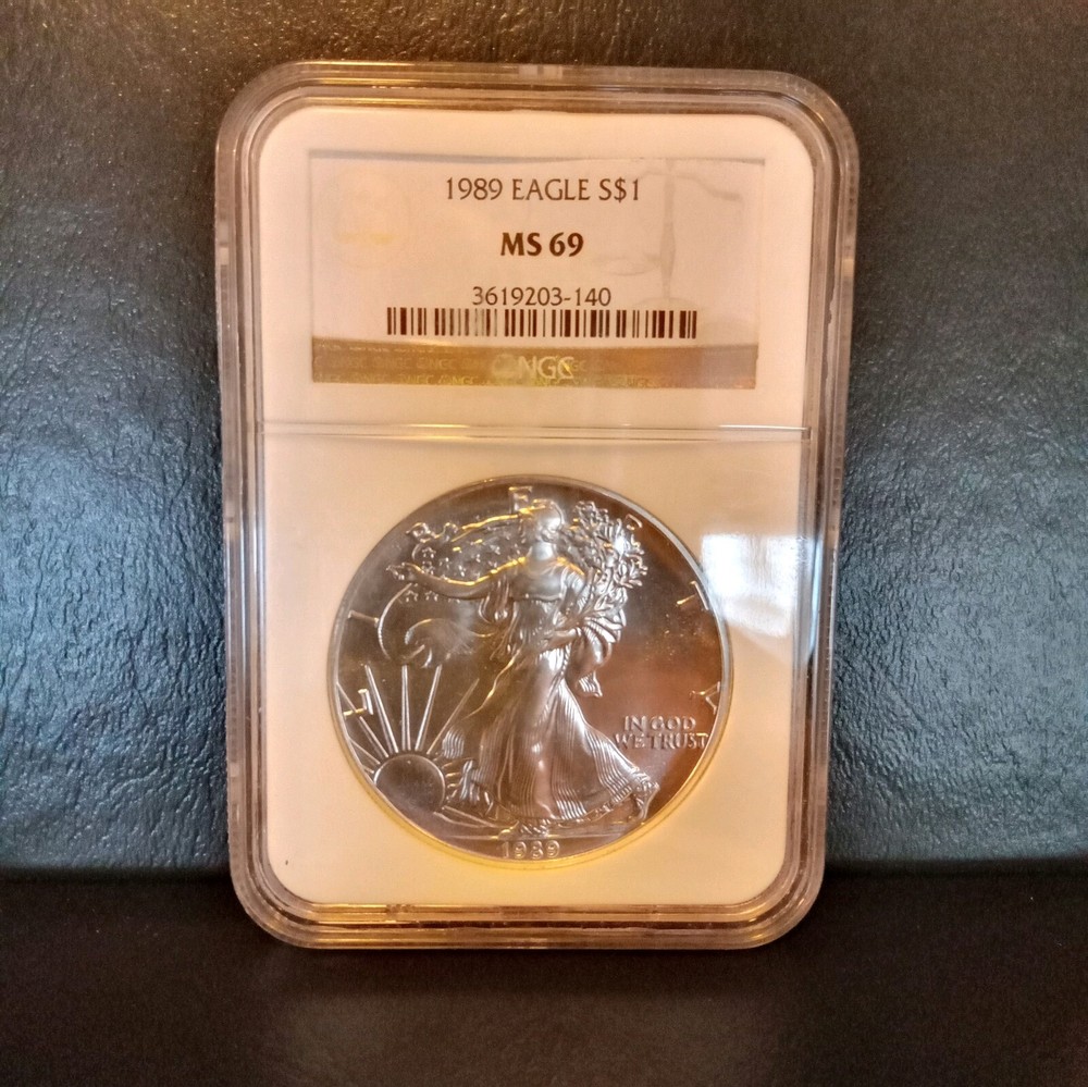 1989 - NGC - MS69 - Silver American Eagle - 1 oz. - .999 Fine - Walking Liberty
