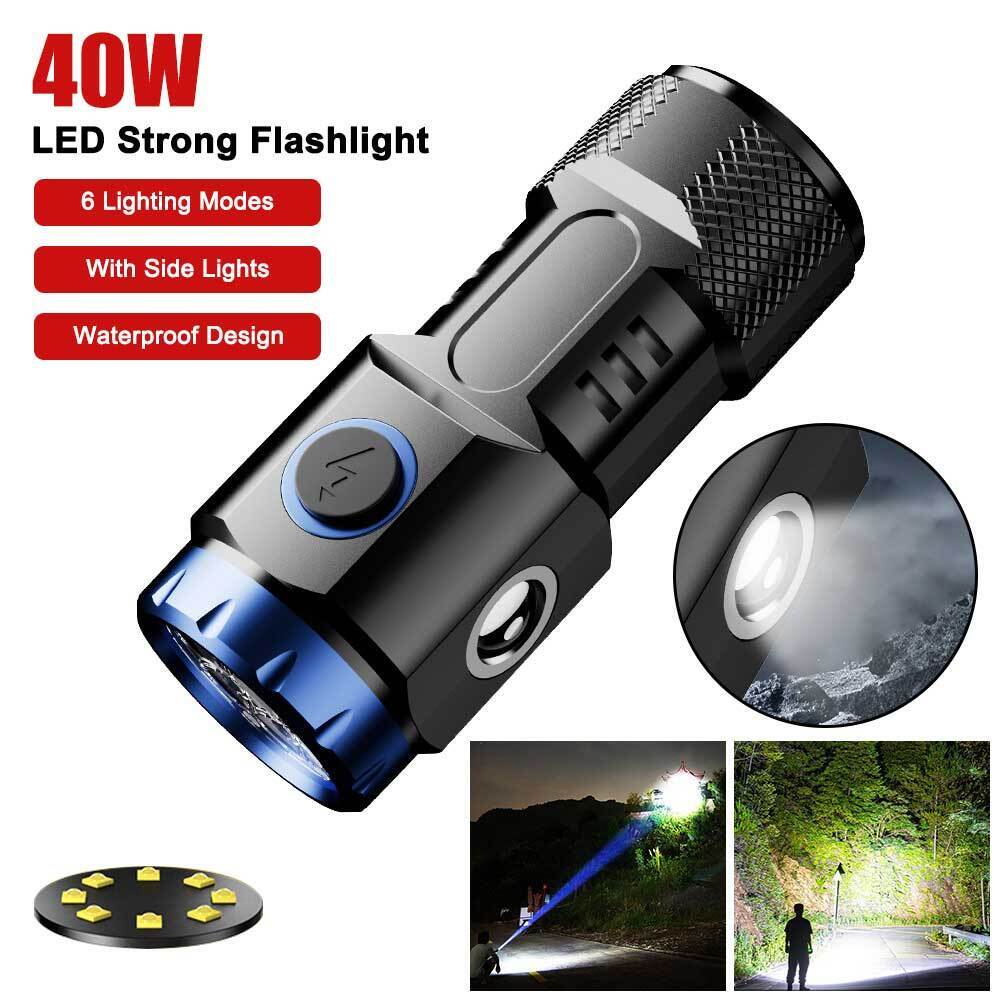 Mini Small LED Flashlight Super Bright Torch Tactical Lamp USB Rechargeable US!!