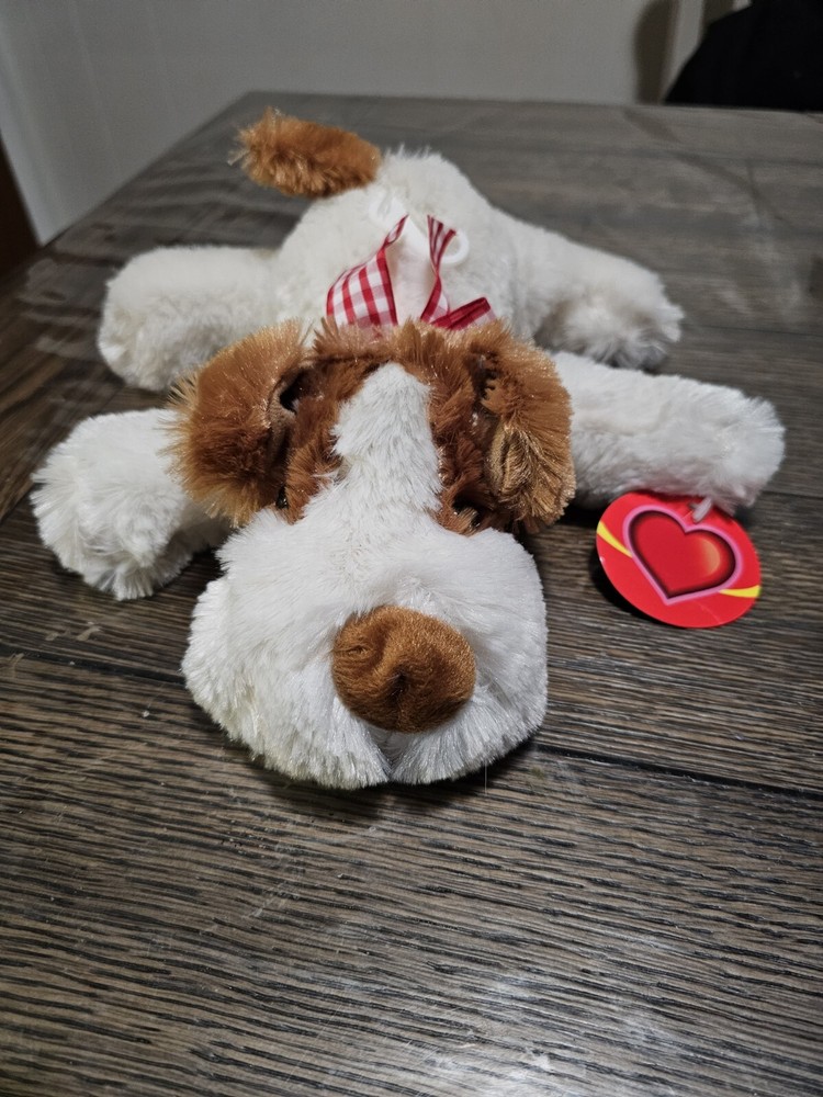 Dan Dee White Floppy Puppy Dog Plush Soft Stuffed Toy