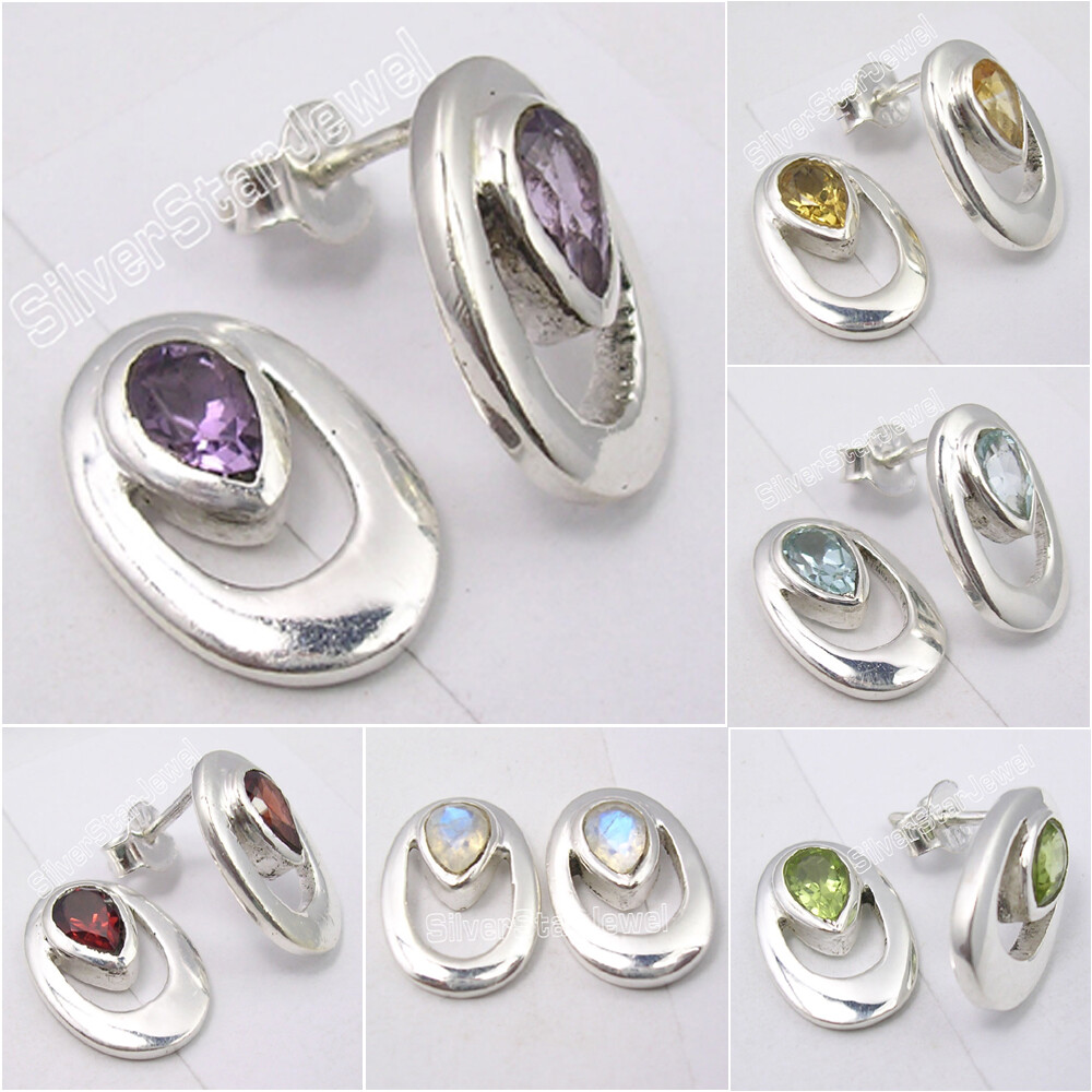 NEW Customer Deal: 925 Silver Earrings with Blue Topaz, Peridot & More Gemstones-image
