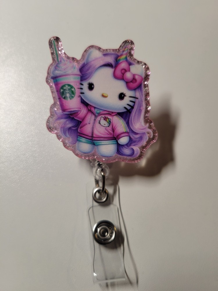 Hello Kitty Starbucks Retractable Badge Reel