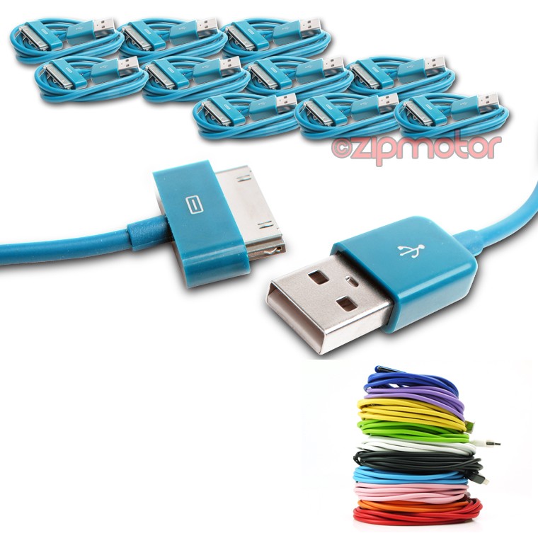 10X 6ft Aqua Blue 30-Pin USB Sync Charger Cable for iPhone iPod iPad