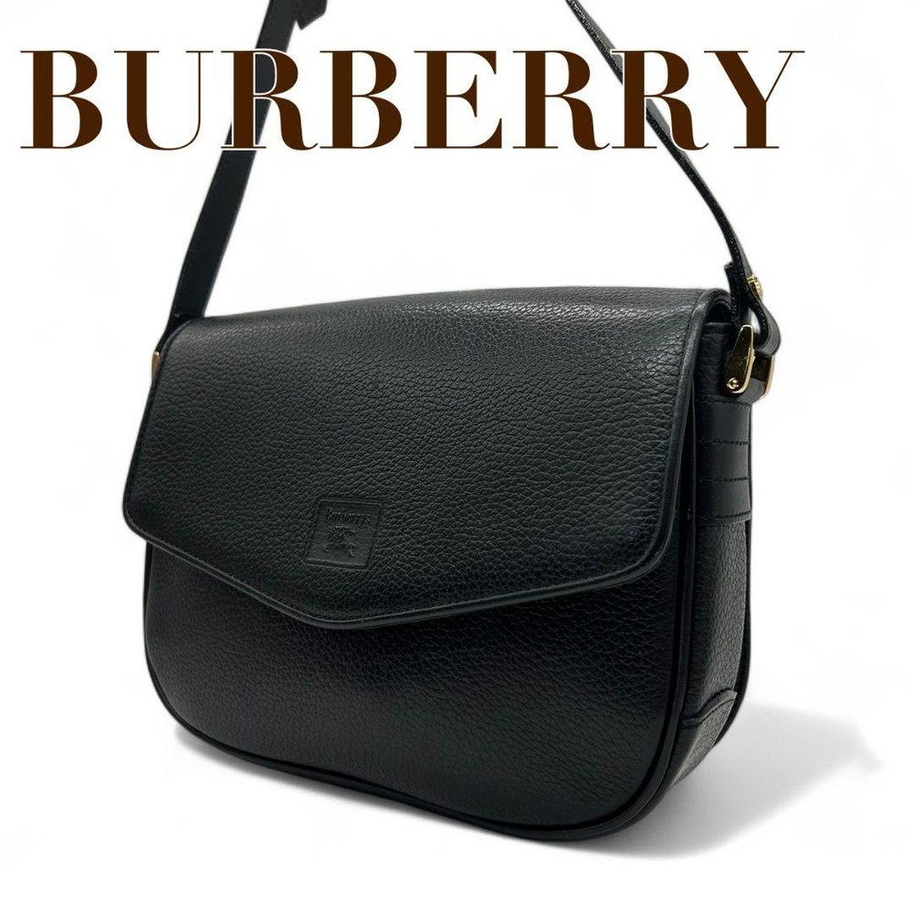 Burberry Shoulder Bag Nova Check Leather Black Authentic F10251681