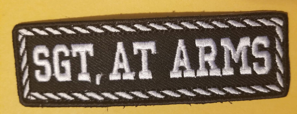 SGT. AT ARMS Club Officer Embroidered Patch Worldwide shipping