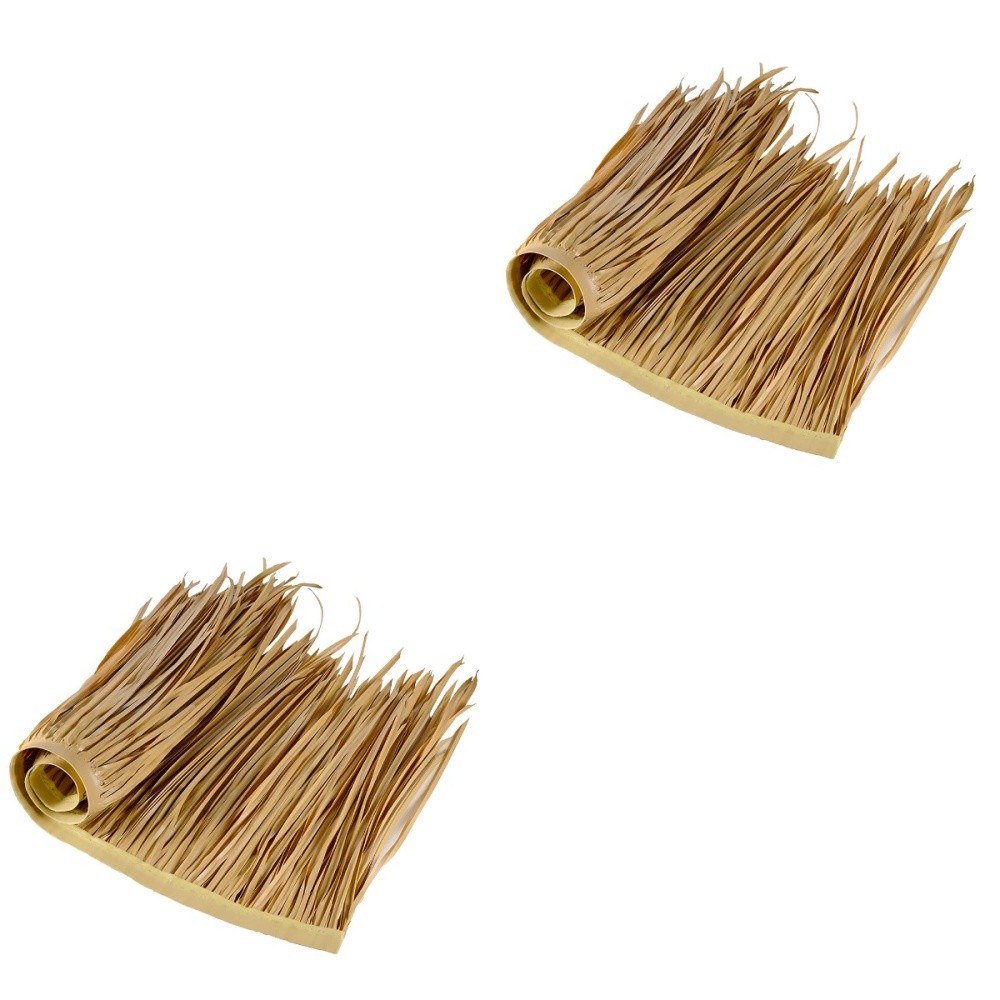 Set of 2 Simulated Thatch Tile Banquet Fake Straw Roof Artificial Roofing