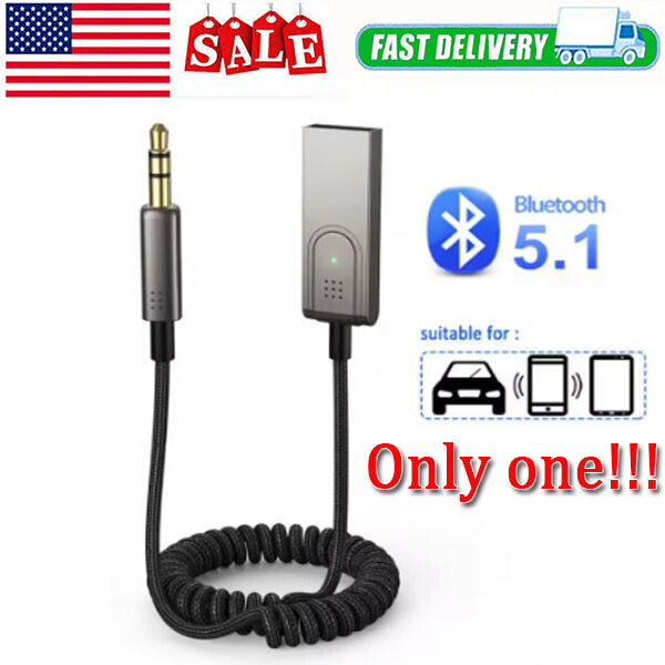 Bluetooth 5.3 to Aux Adapter for Car, USB to TRS 3.5mm Bluetooth Receiver add...