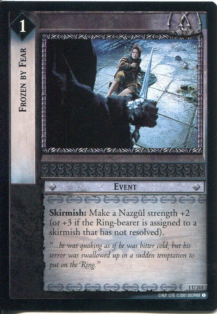 Lord Of The Rings CCG FotR Card 1.U213 Frozen By Fear