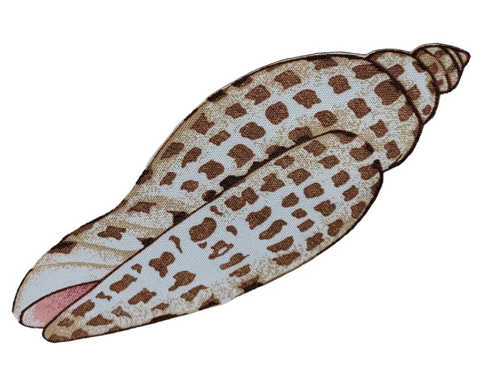 Ocean Papal Miter Brown Seashell Iron-On Patch 5.75