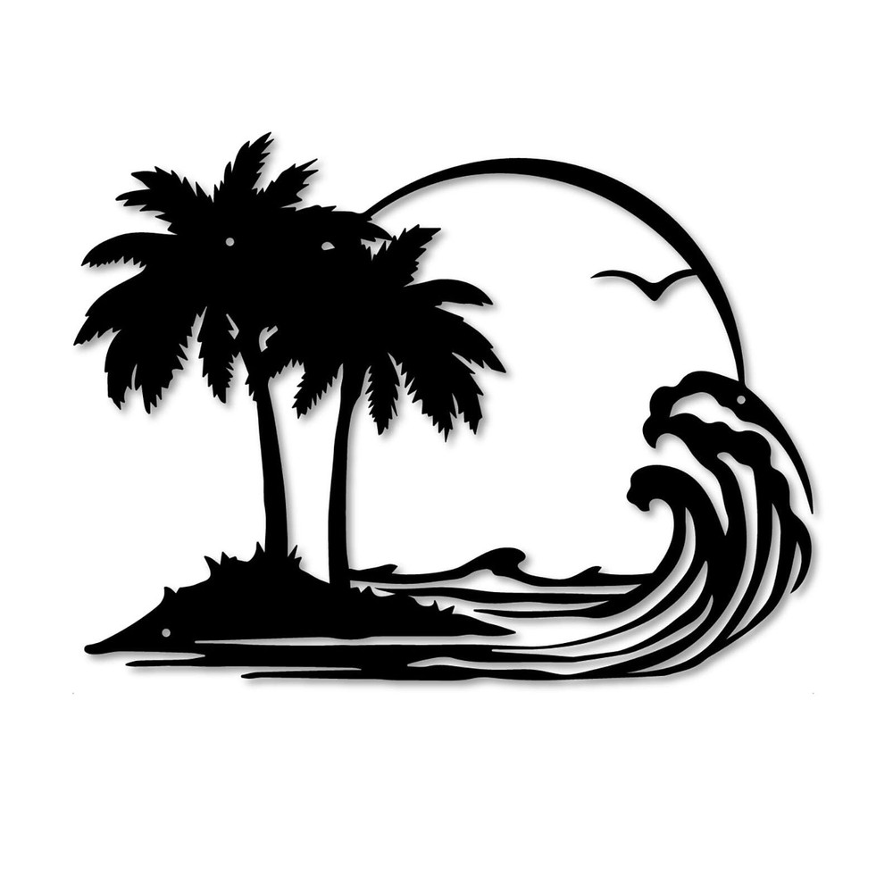 Custom Palm Tree Metal Wall Art for Living Room Bedroom Kitchen Office Decor-image