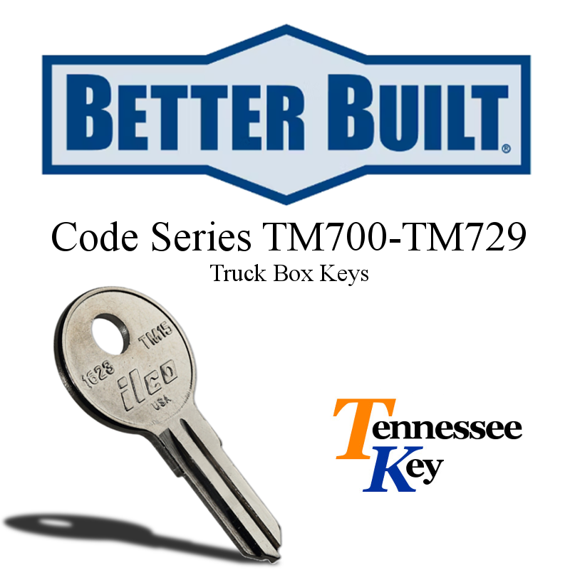 Better Built Truck Tool Box Keys TM700-TM729 Choose Your Code