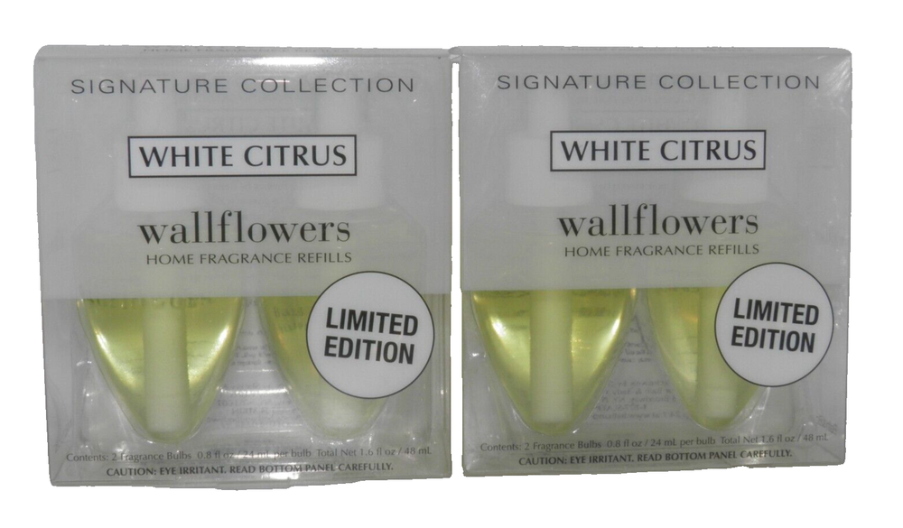 Bath & Body Works WHITE CITRUS WALLFLOWER BULB (2X 2-PACK) = 4 BULBS