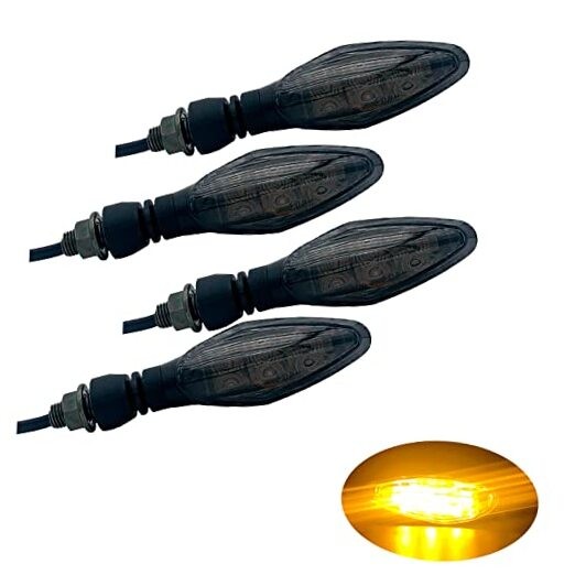 Smoke LED Turn Signal Lights Motorcycle E-MARK Model 2 4pcs