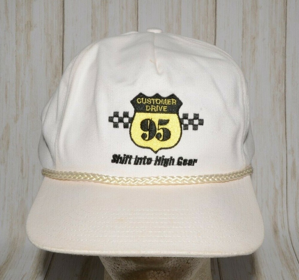 Customer Drive 95 Shift Into High Gear Hat Leather Adjustable Strap Vintage-image