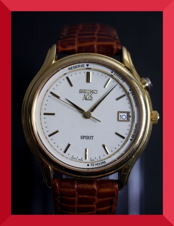 Seiko Spirit AGS 5M22-6A10 JAPAN Men's Wristwatch Pre-Owned USED WORKING