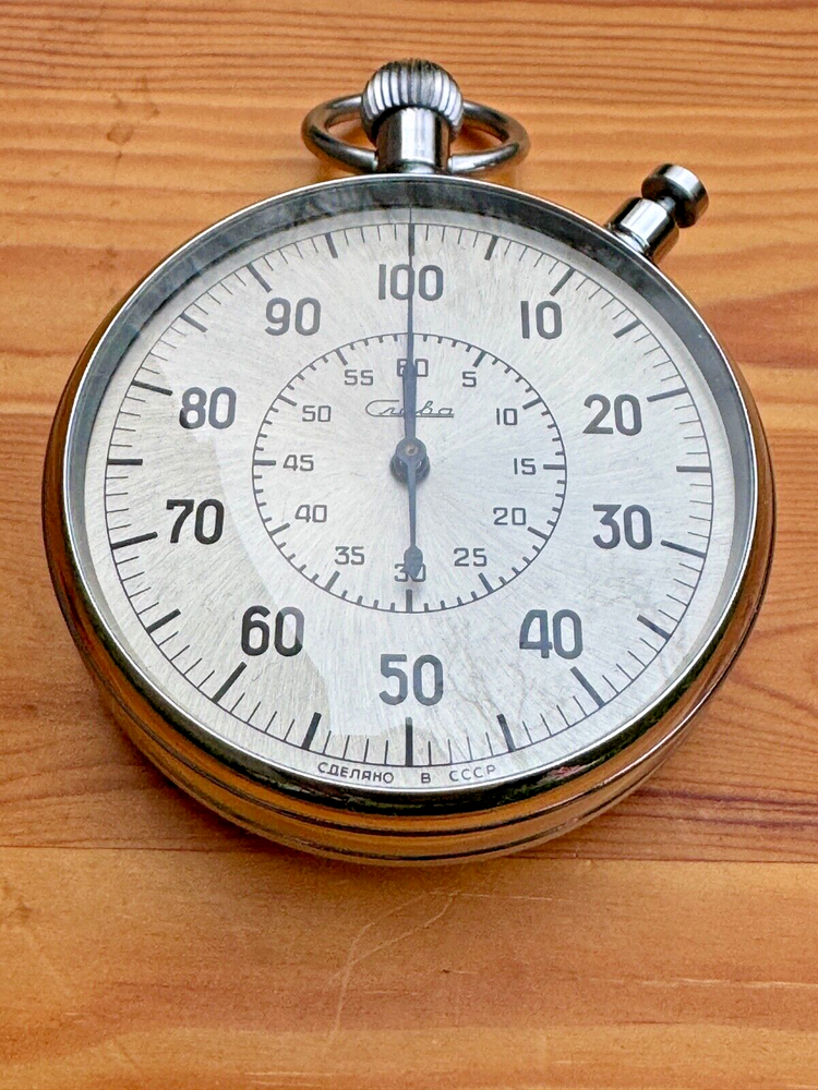 Vintage  Slava Chronoscope Stopwatch 1/100 Sec Soviet sport chronometer Slava