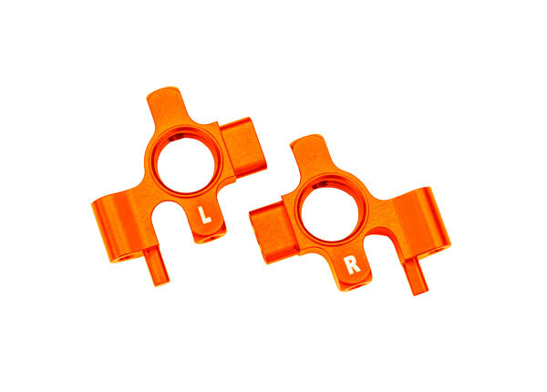 Traxxas 10537-ORNG Orange Anodized Aluminum Steering Blocks for Enhanced Durability and Performance