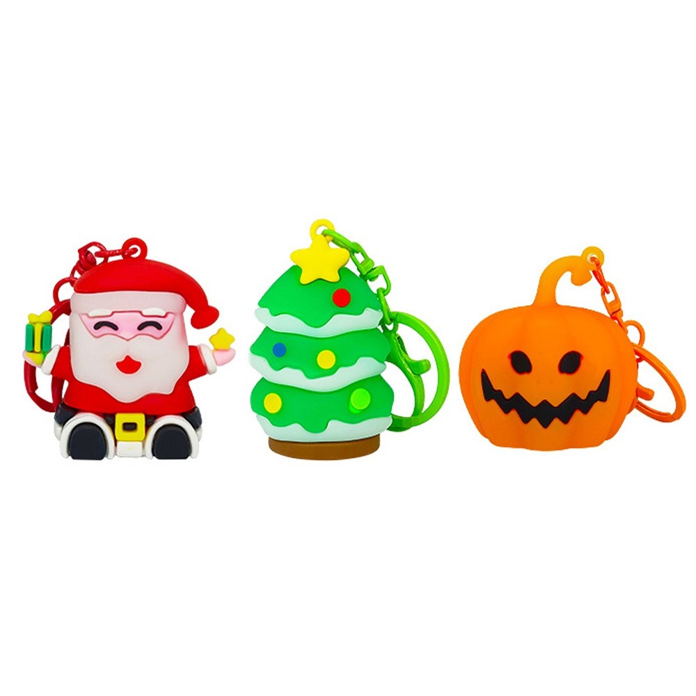 Lighted Keychain Pendant, Cartoon 3D Doll  Light Christmas Tree Bag Pendant