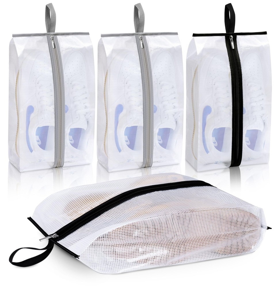 MISSLO 4 Pack XX-Large Clear Waterproof Travel Shoe Storage Bags