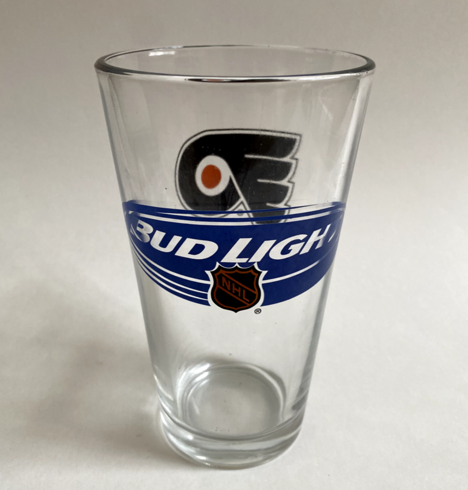 Philadelphia Flyers NHL Hockey BUD LIGHT Pint Beer Drinking Glass 16 oz