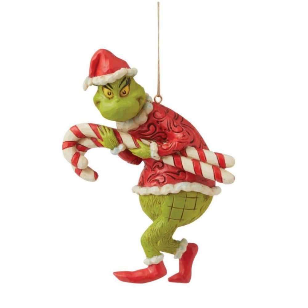 Grinch Stealing Giant Candy Cane Christmas Tree Ornament