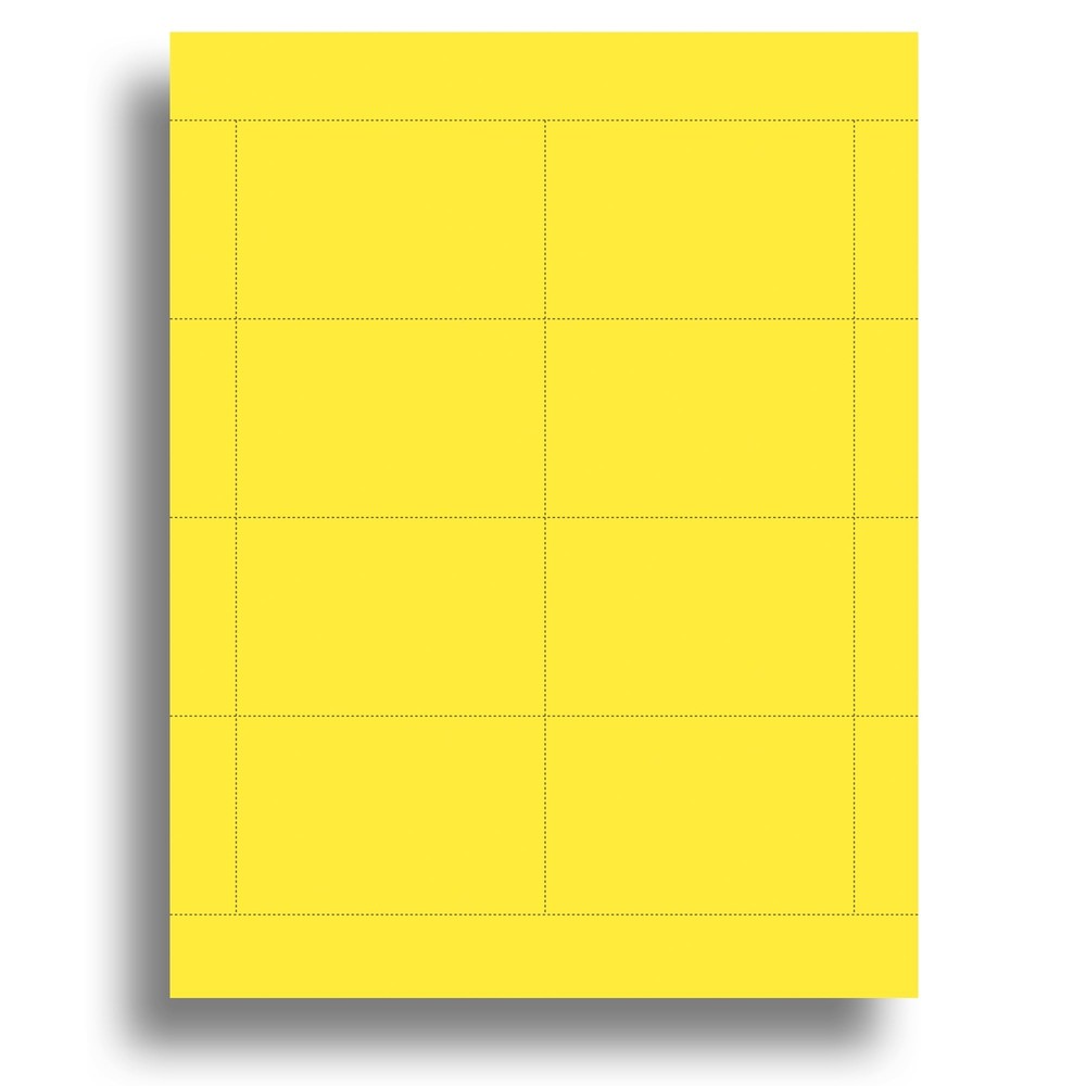 200 Yellow Name Tag Inserts 2.25x3.5 Inch 65lb Cardstock 8 per Sheet 25 Sheets  