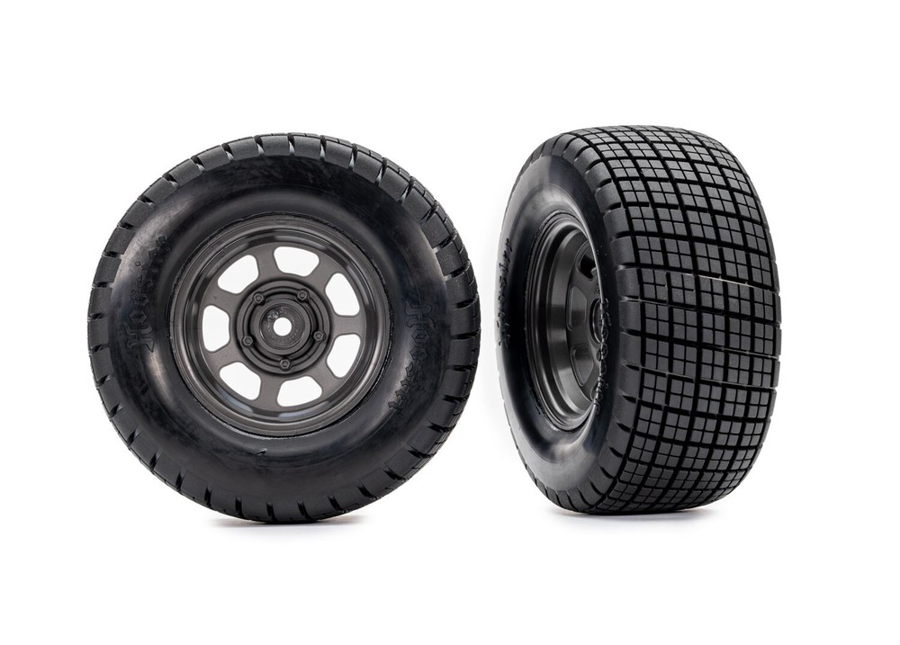 Dirt Oval Hossier Tires and Wheels  (2) Traxxas Slash TRA10474
