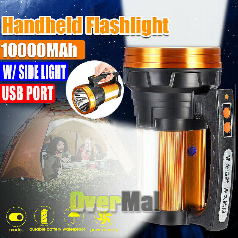 USB Rechargeable Handheld LED Flashlight 9 Million Lumens High Power